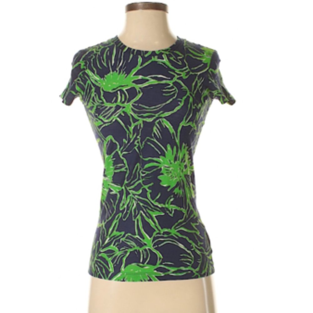 Lilly Pulitzer Green & Navy Tee, XS